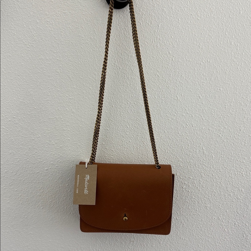 Madewell Brown Leather Chain Strap Crossbody/Shoulder Bag